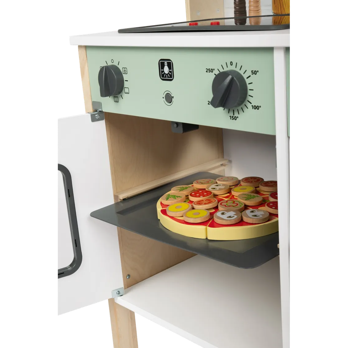 DJEČJA DRVENA KUHINJA S PRIBOROM