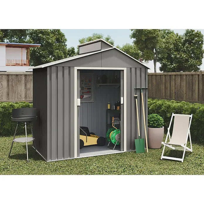 Hoggar Spremište Nuuk V3 (Š x D): 220 x 129 cm, Čelik, Siva, Baza: 2,84 m²