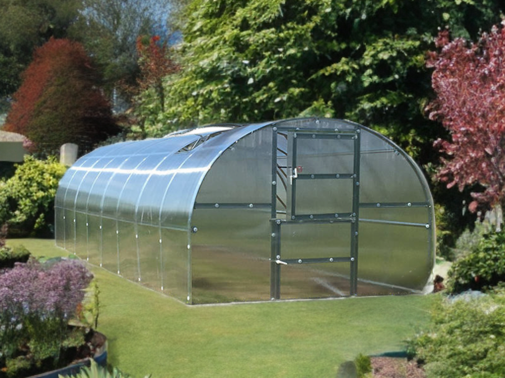 Staklenik polikarbonatni TITAN Arch 280, 24m², 3x8m, Srebrna