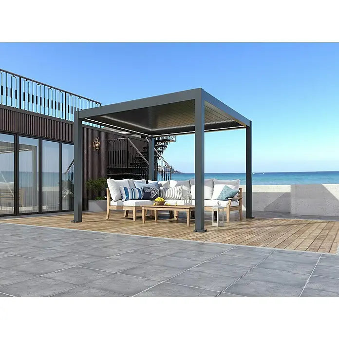 BIOKLIMATSKA PERGOLA S MOTORIZIRANIM LAMELAMA I RGB LED RASVJETOM - Bellano S25 3.03 x 3.03 m