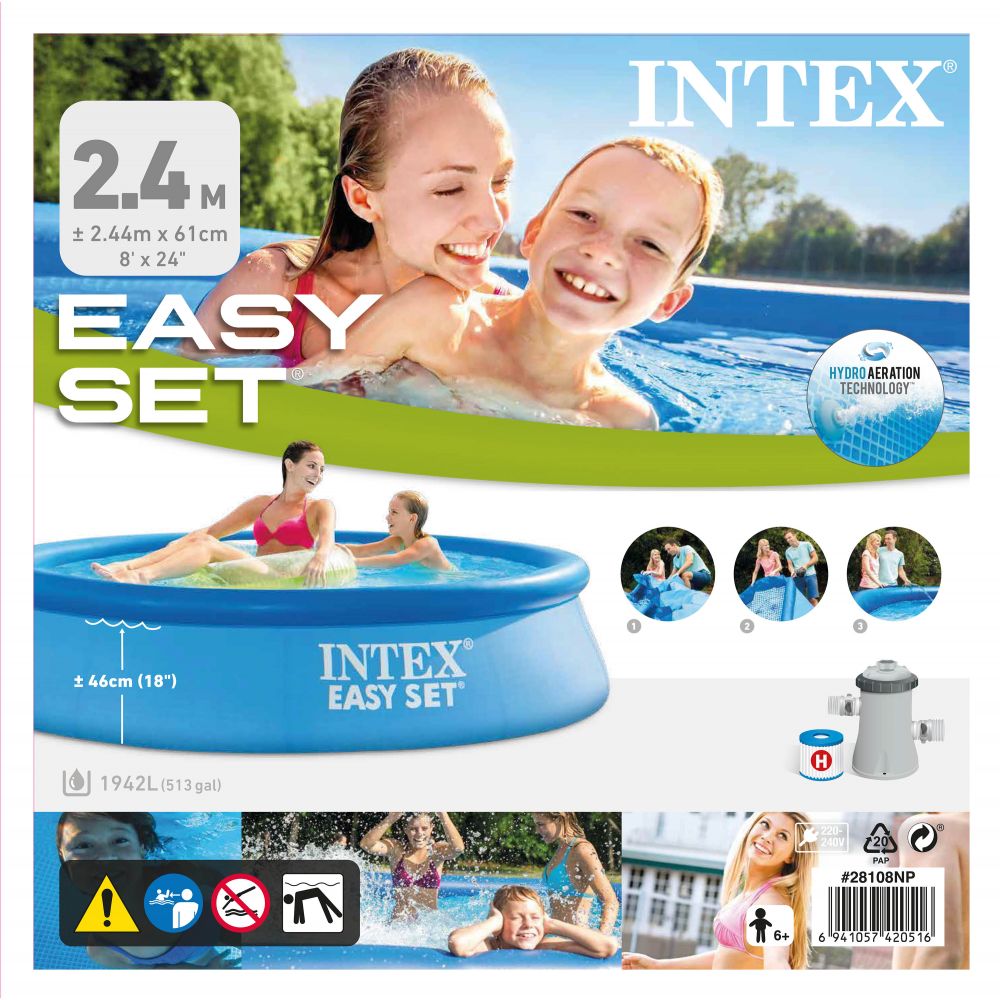 Bazen na napuhavanje Intex Easy set s pumpom 2,44m x 61cm