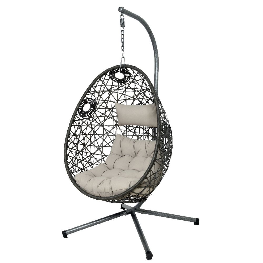 Vrtna stolica Figari siva viseća