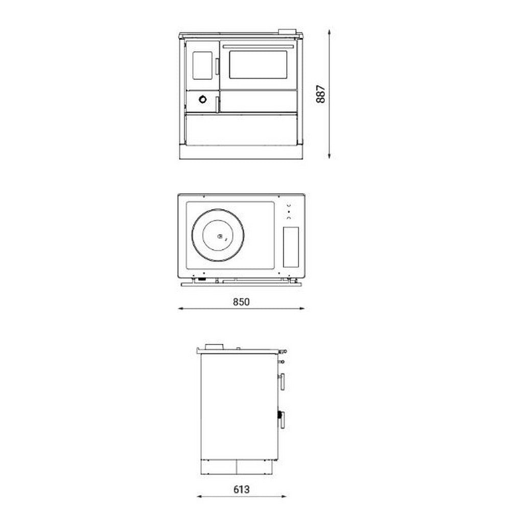 Peć Alfa Plam štednjak 85 G*B-D, bijeli (desno) 8,3kW