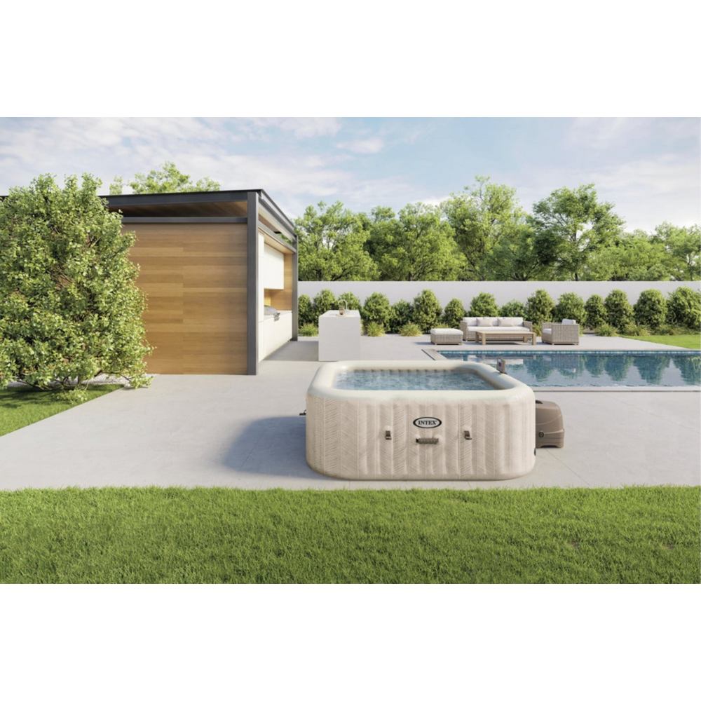 Bazen na napuhavanje Intex Spa Chevron Deluxe Square Bubble za 6 osoba