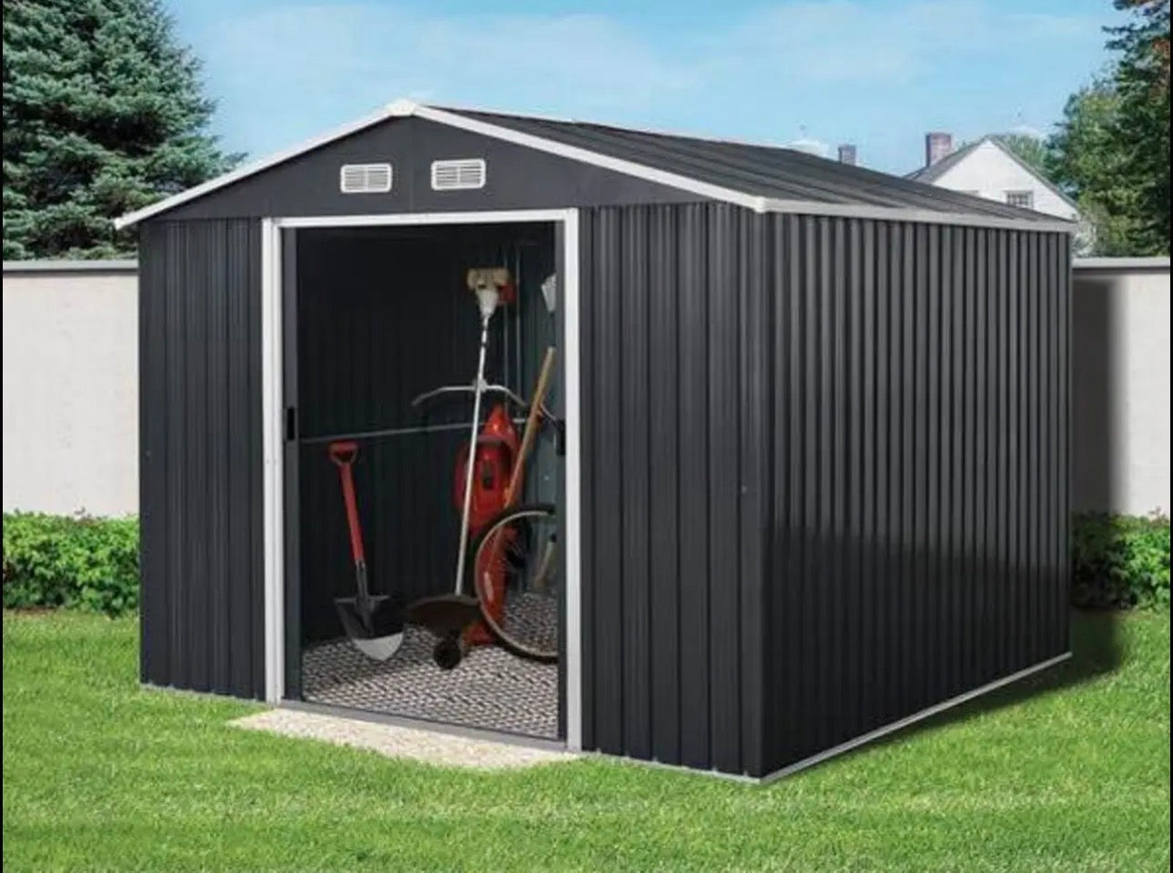 Vrtna kućica Strend Pro, lim, antracit, 301x303x214 cm