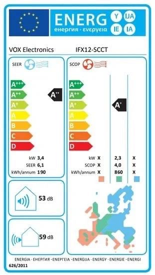 VOX klima uređaj IFX12-SCCT 3,5kW, A++
