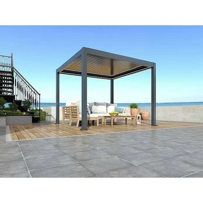 BIOKLIMATSKA PERGOLA S MOTORIZIRANIM LAMELAMA I RGB LED RASVJETOM - Bellano S25 3.03 x 3.03 m