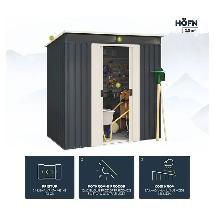 Hoggar Spremište Hofn
(Š x D): 195 x 121 cm, Čelik, Baza: 2,3 m²