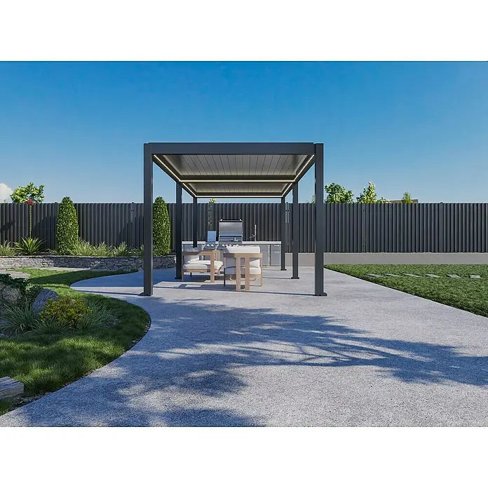 BIOKLIMATSKA PERGOLA S MOTORIZIRANIM LAMELAMA I RGB LED RASVJETOM - Bellano S25 3.03 x 5.85 m