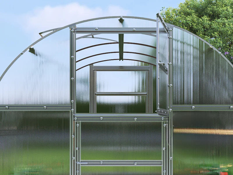 Staklenik polikarbonatni TITAN Arch 280, 12m², 3x4m, Srebrna