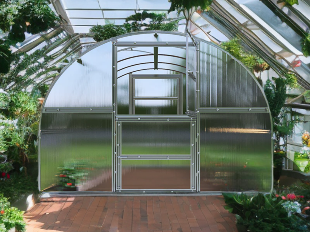 Staklenik polikarbonatni TITAN Arch 280, 18m², 3x6m, Srebrna