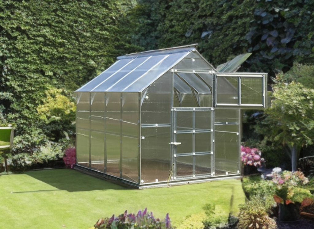 Staklenik polikarbonatni TITAN Classic 480, 4,9m², 2,35x2,12m, Srebrni