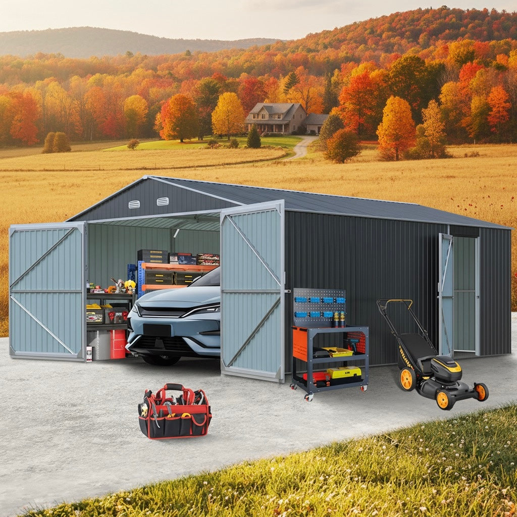 STABILNA METALNA GARAŽA 2090 - 355 X 589 X 233 CM SA DVA ULAZA; 20,90M2