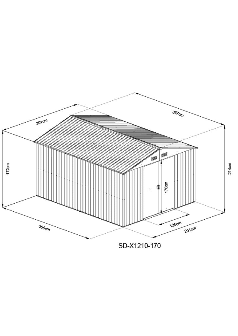Vrtna kućica Strend Pro, lim, antracit, 301x367x214 cm