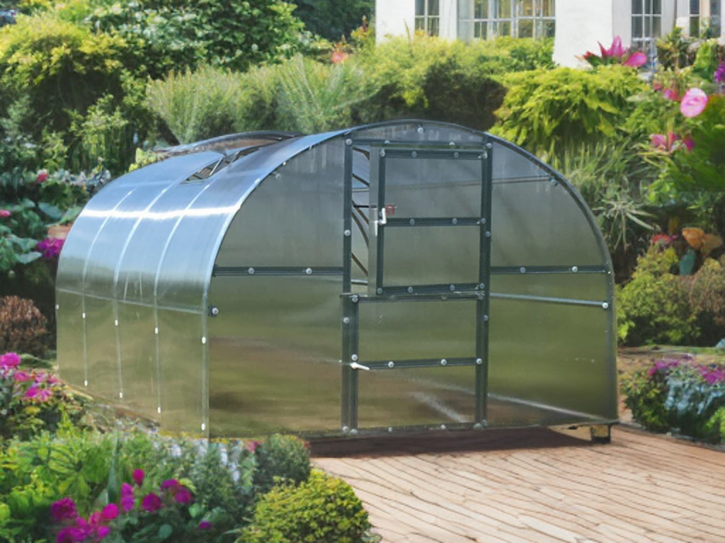 Staklenik polikarbonatni TITAN Arch 280, 12m², 3x4m, Srebrna