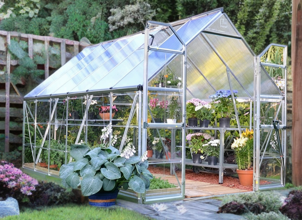 Staklenik od polikarbonata Balance 8,9m², Palram/Canopia, 2,44x3,67x2,29m Srebrni