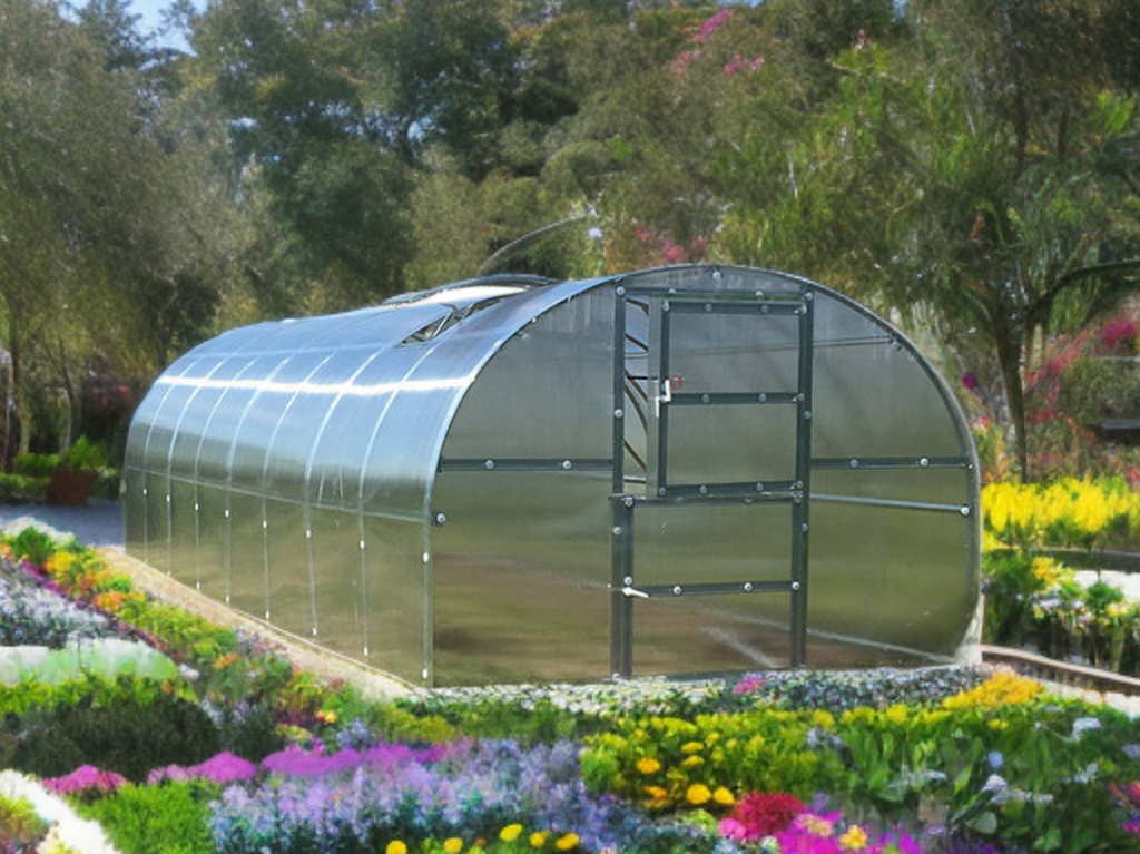 Staklenik polikarbonatni TITAN Arch 280, 24m², 3x8m, Srebrna