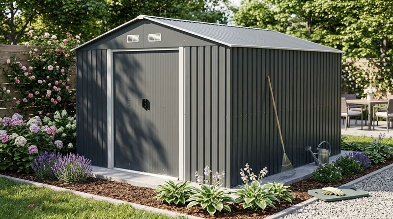 Vrtna kućica Strend Pro, lim, antracit, 301x367x214 cm