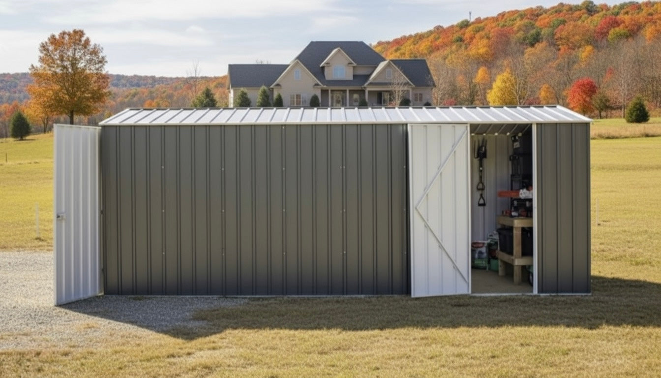 STABILNA METALNA GARAŽA 2090 - 355 X 589 X 233 CM SA DVA ULAZA; 20,90M2