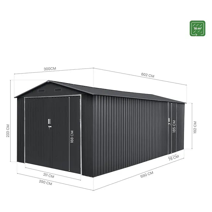 Hoggar Garaža Tonsberg (Š x D): 300 x 602 cm, Antracit, Aluminij