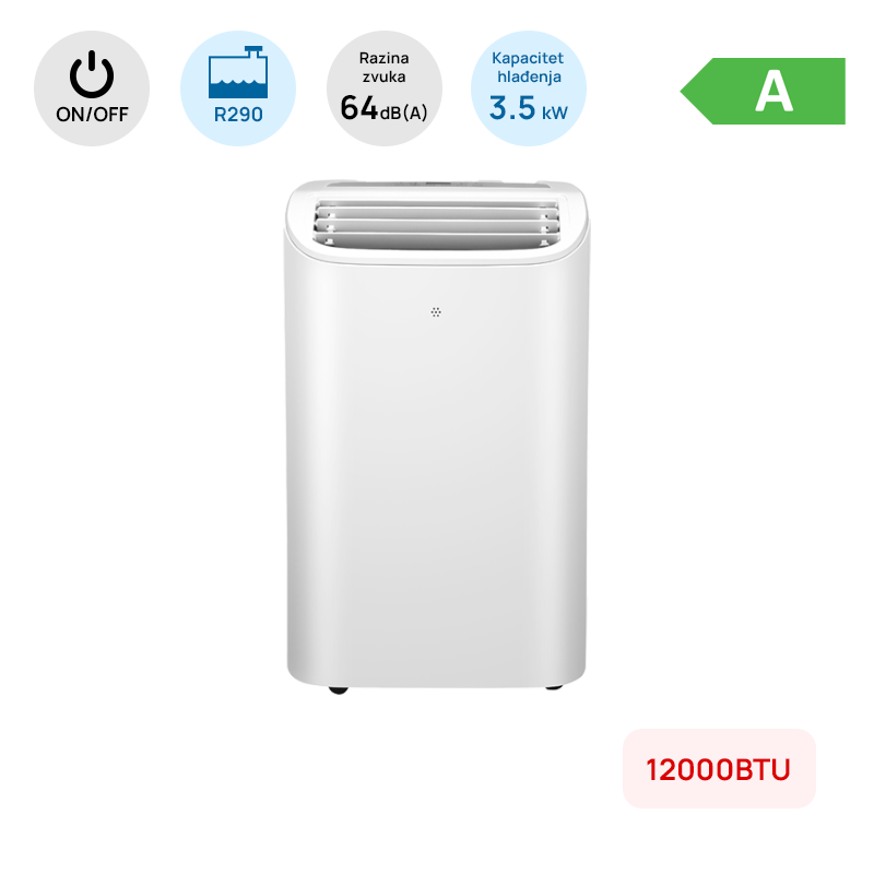 Prijenosna klima Chigo 12000BTU, 3.5kW, A, R290, bijela