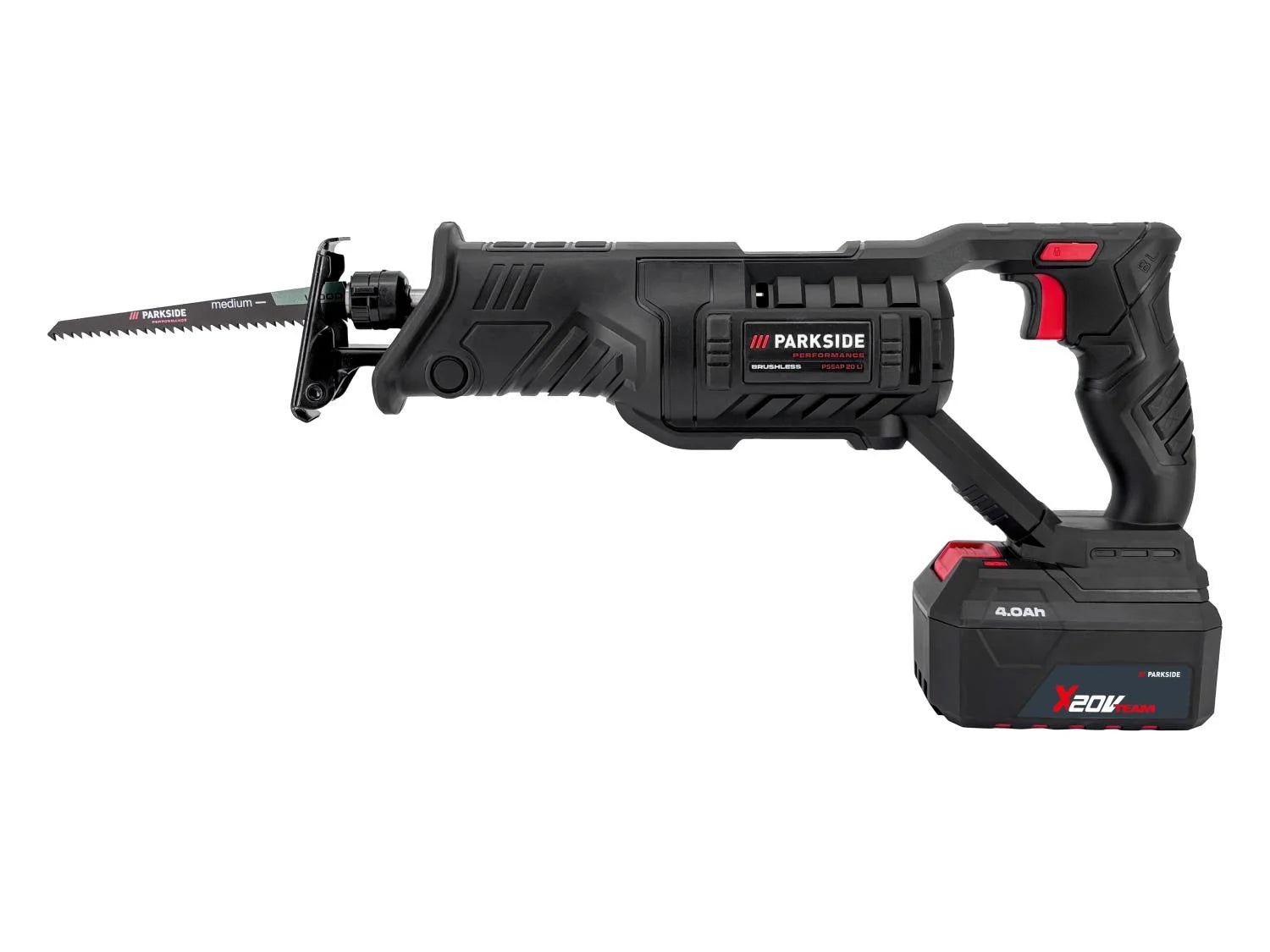 PARKSIDE PERFORMANCE 20V akumulatorska recipročna pila za početnike »PSSAP 20-Li E5«, s baterijom i punjačem