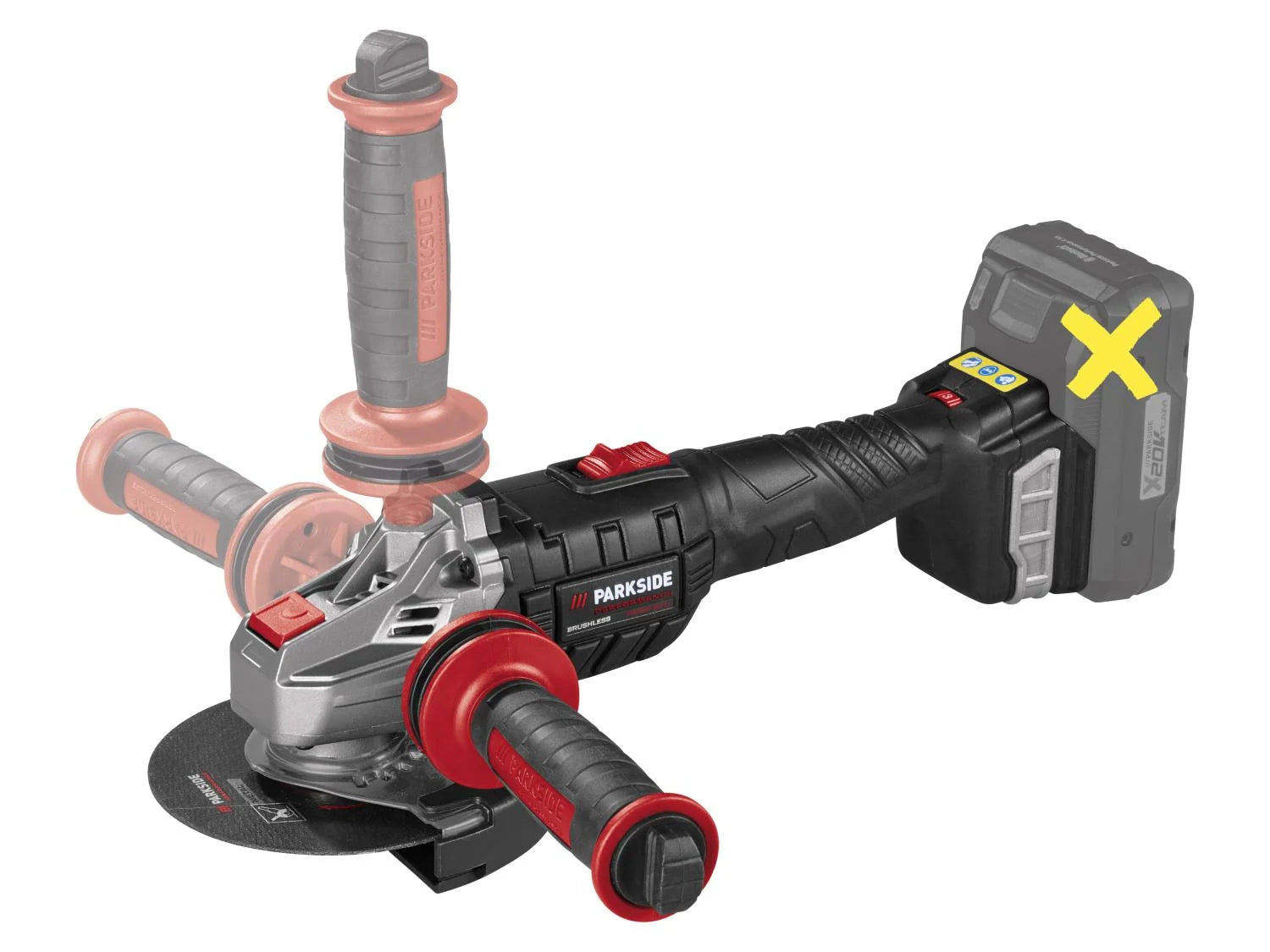 PARKSIDE PERFORMANCE Akumulatorska kutna brusilica, 20V, PWSAP 20-Li G7 (bez baterije i punjača)