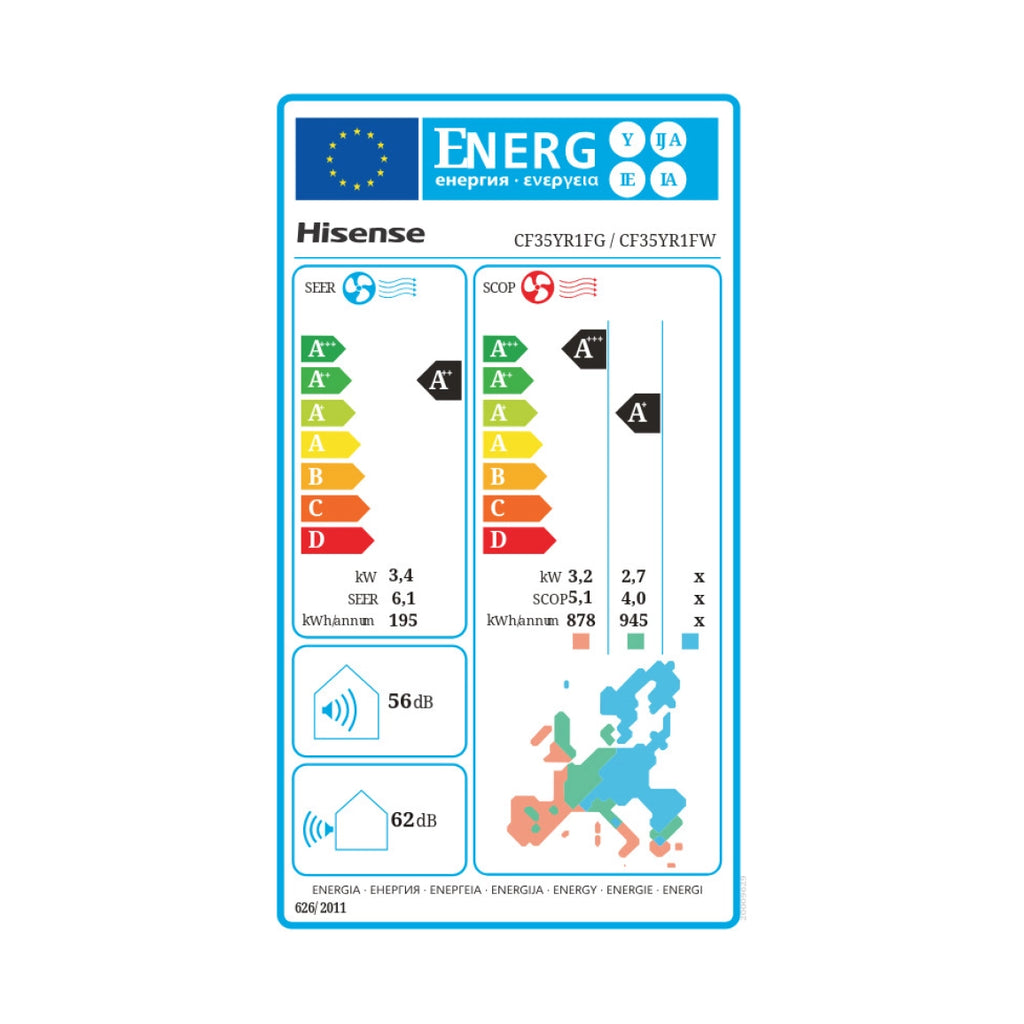 KLIMA HISENSE 3,4 kW CF35YR1FG/CF35YR1FW WI-FI