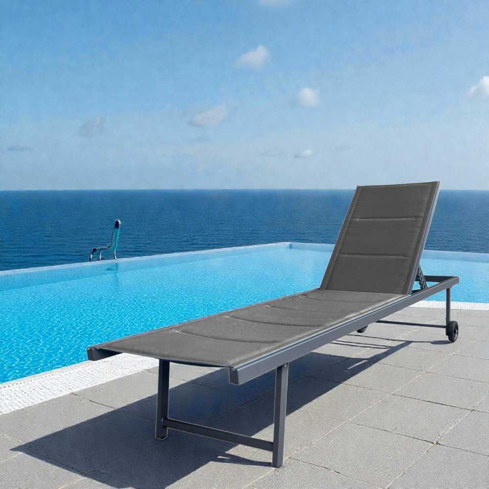 Metalna ležaljka Adalyn siva 200 x 65 x 91 cm