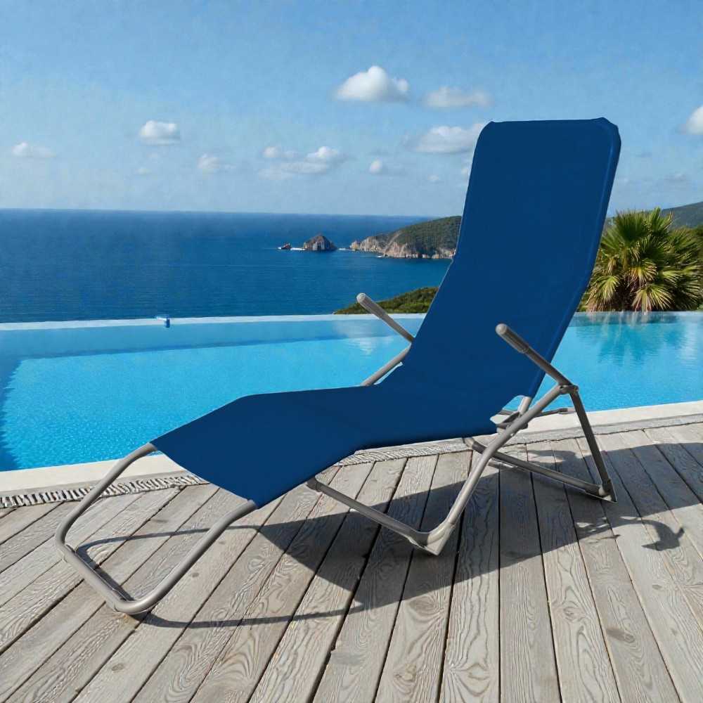 Metalna ležaljka Vigo tamnoplava 190 x 60,5 x 95,5 cm