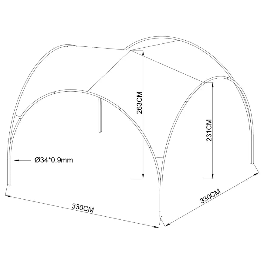 Vrtni paviljon SPORT 3,3x3,3 bež